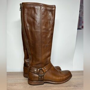 Frye Veronica Harness Boot Tall Brown Size 8.5 Women’s